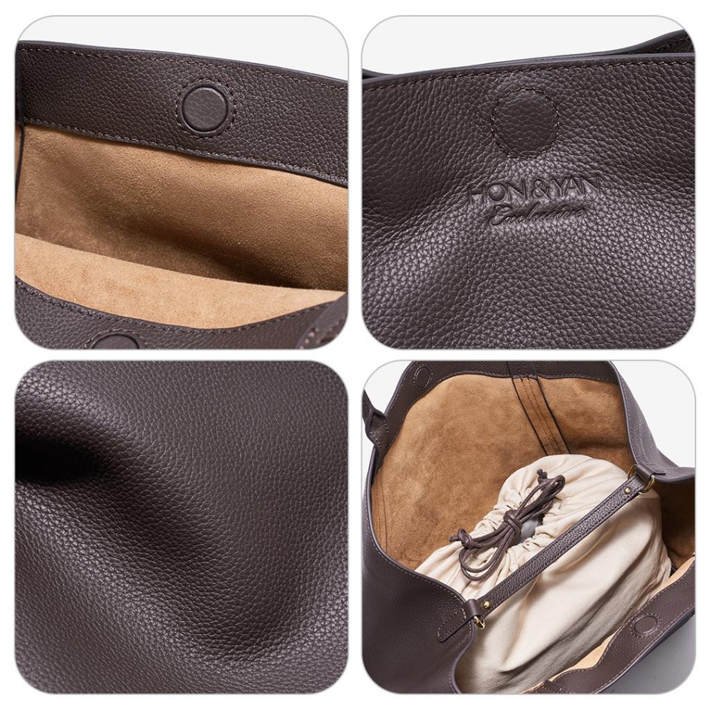 HONYAN EXCLUSIVE Tote Bag Wanita Nevara Kulit Sapi Asli Magnetic Lock Kapasitas Besar
