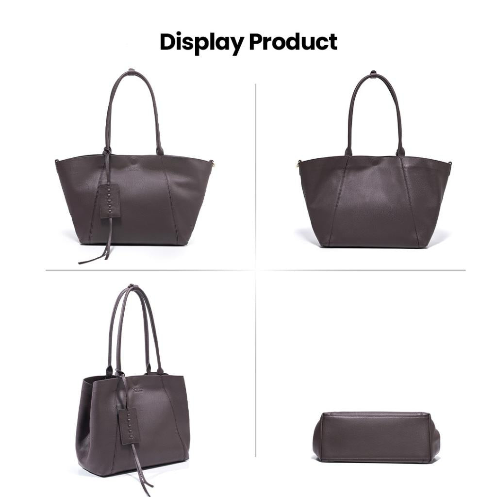 HONYAN EXCLUSIVE Tote Bag Wanita Nevara Kulit Sapi Asli Magnetic Lock Kapasitas Besar