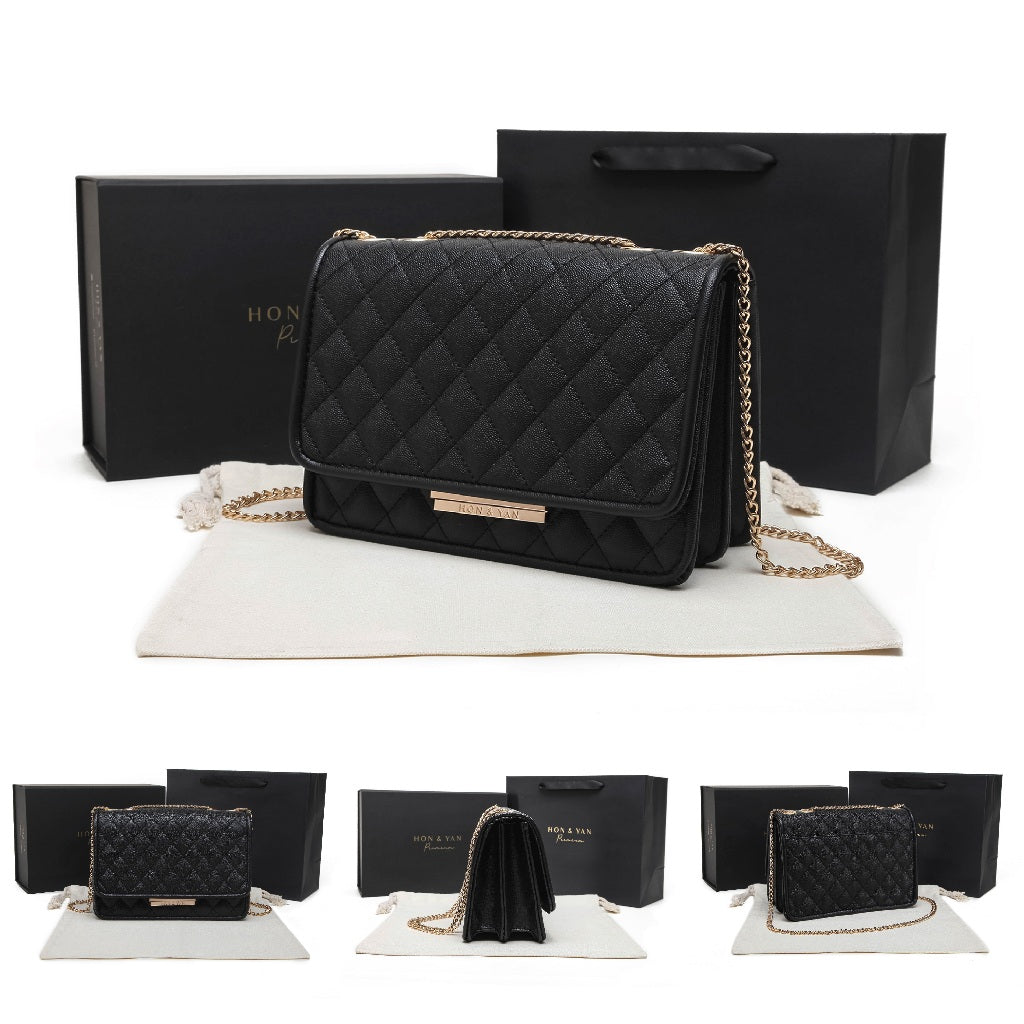 Tas Bahu Wanita Louis Quilted Chain Honyan Premium