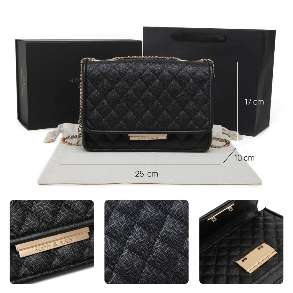 Tas Bahu Wanita Louis Quilted Chain Honyan Premium