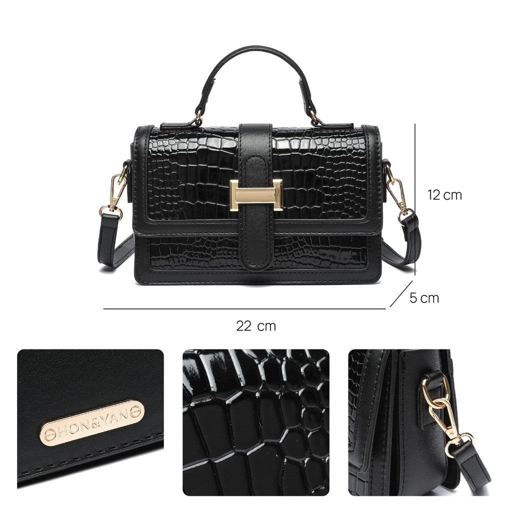 HONYAN GOLD Zenife Croco Tas Selempang Wanita