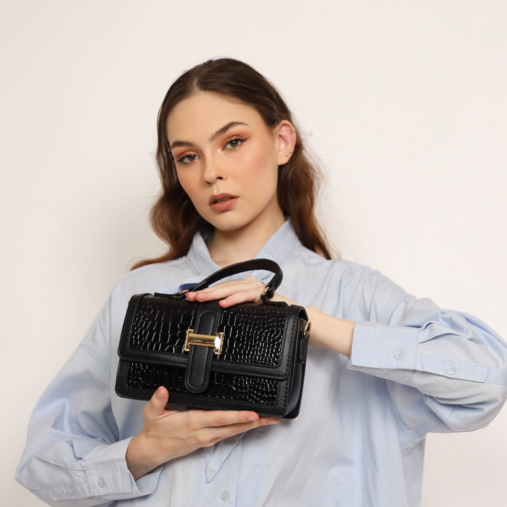 HONYAN GOLD Zenife Croco Tas Selempang Wanita